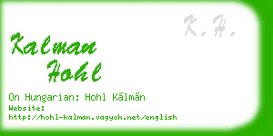 kalman hohl business card